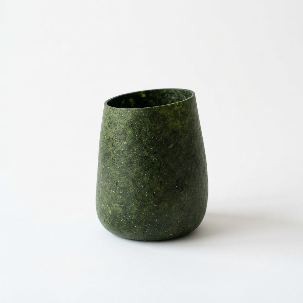The Current Tumbler, a tapered dark green seaweed vessel