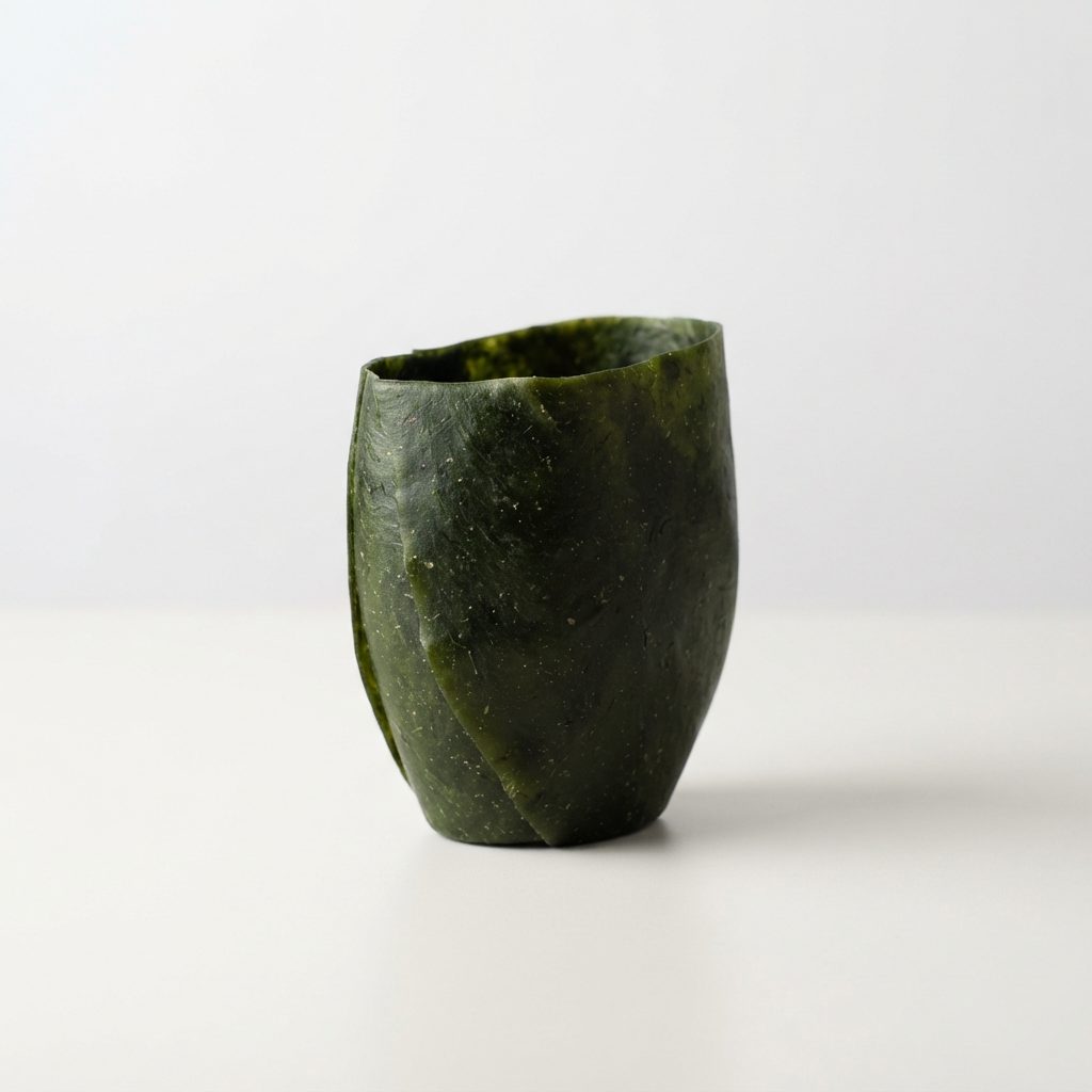 The Tidepool Cup, a seaweed vessel with an organic wavy rim